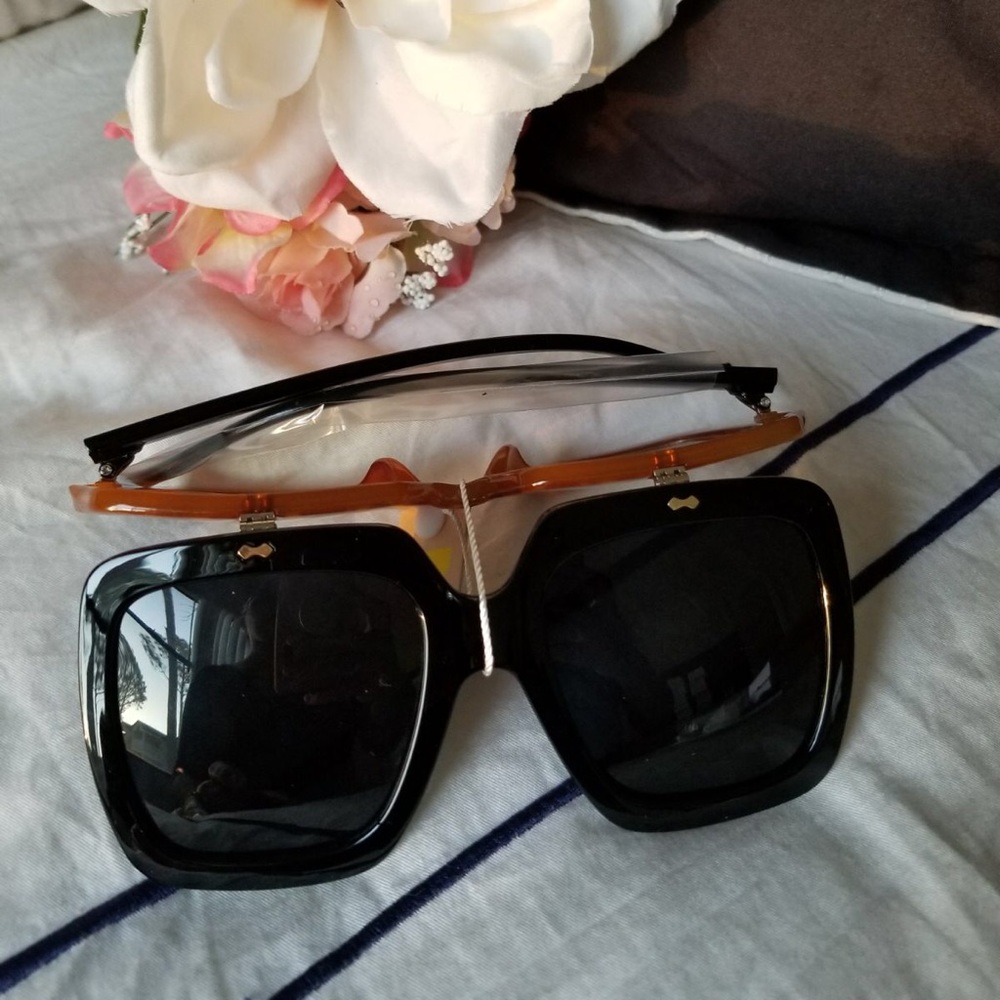 Just arrived 2018 oversized women sunglasses flip - Picture 2 of 4